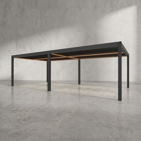 Black 8m x 4m Aluminium Pergola