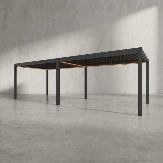 Black 8m x 3m Aluminium Pergola