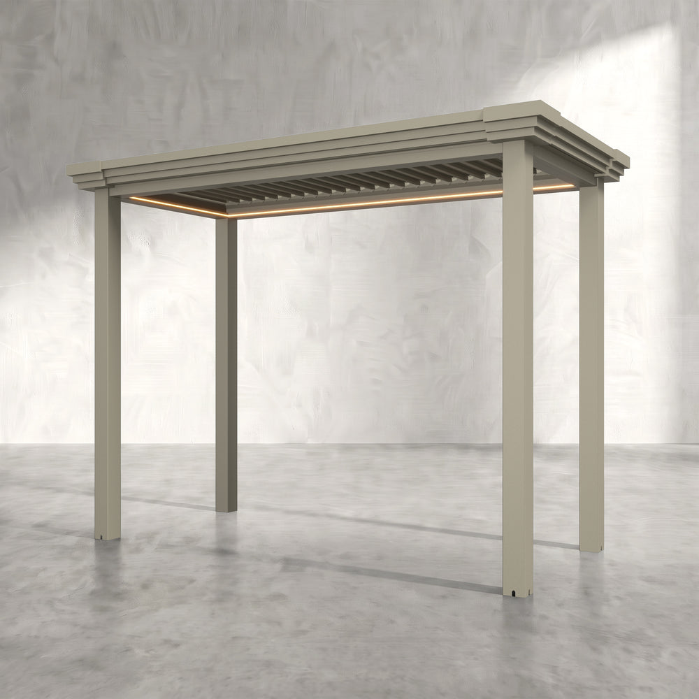 Latte 3m x 1.4m Aluminium Pergola with Modern Coving