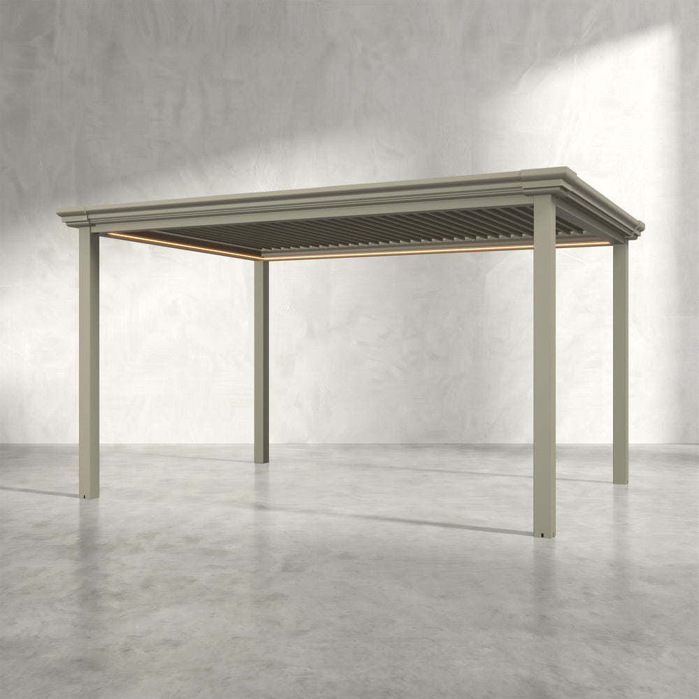 Latte 3m x 4m Aluminium Pergola with Traditional Coving