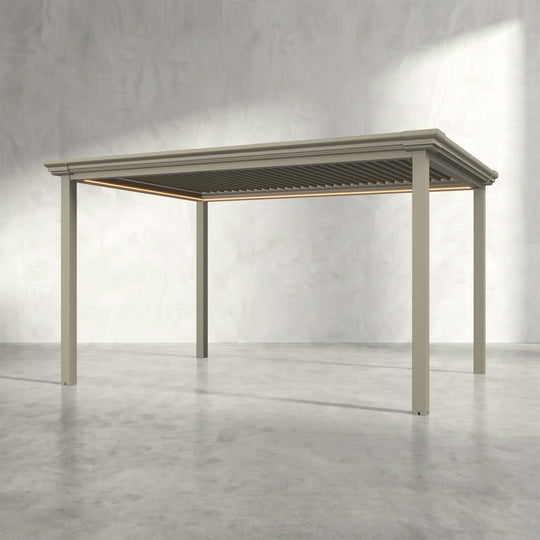 Latte 3m x 4m Aluminium Pergola with Traditional Coving