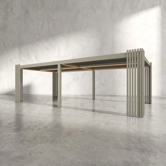 Latte 8m x 4m Aluminium Pergola with Corner Slat Battens