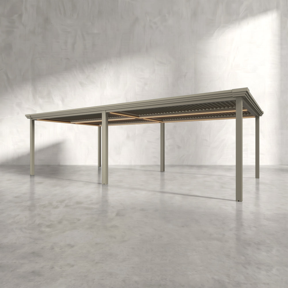 Latte 8m x 4m Aluminium Pergola with Modern Coving