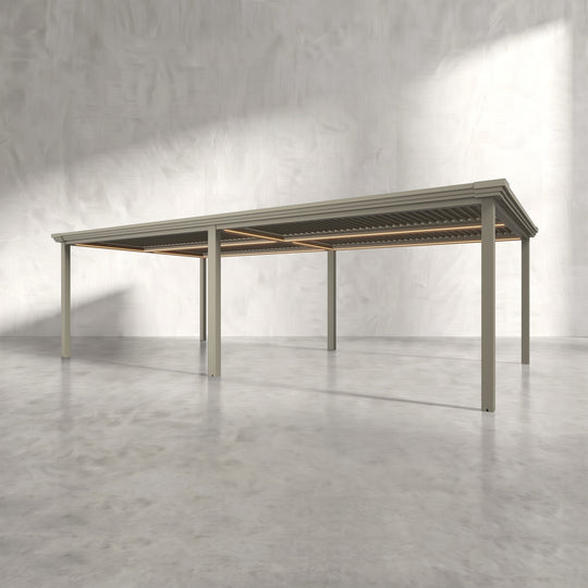 Latte 8m x 4m Aluminium Pergola with Modern Coving
