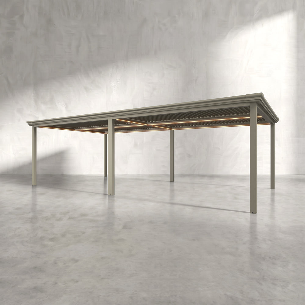 Latte 8m x 4m Aluminium Pergola with Traditional Coving