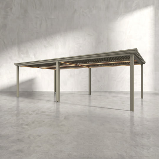 Latte 8m x 4m Aluminium Pergola with Traditional Coving