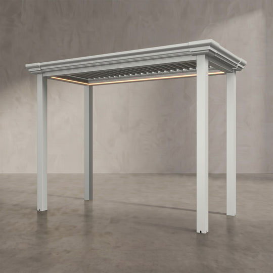 Light Stone 3m x 1.4m Aluminium Pergola with Traditional Coving