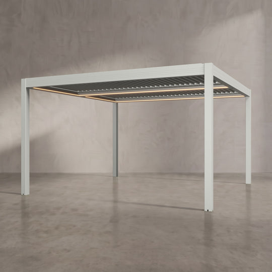 Light Stone 4m x 4m Aluminium Pergola