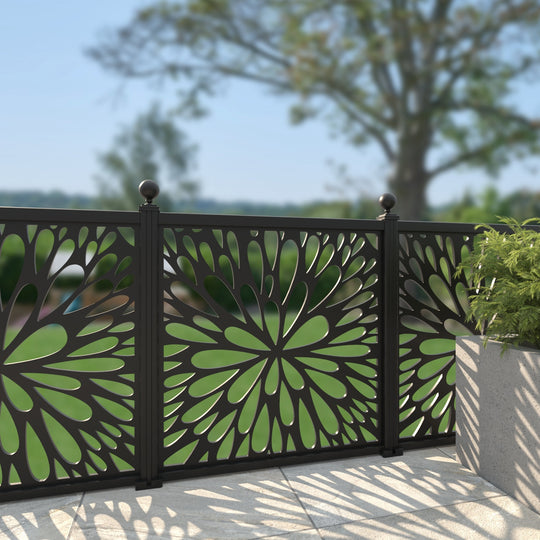 Blossom Aluminium Decorative Fence - 120x120cm - with our aluminium posts