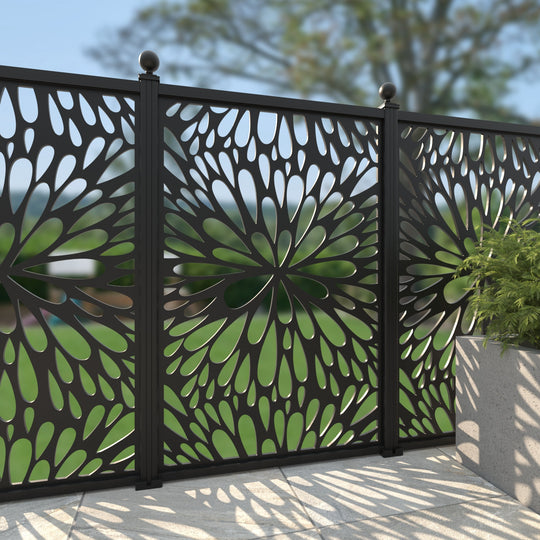 Blossom Aluminium Decorative Fence - 120x180cm - with our aluminium posts