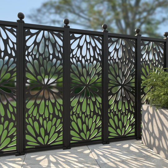 Blossom Aluminium Decorative Fence - 60x180cm - with our aluminium posts
