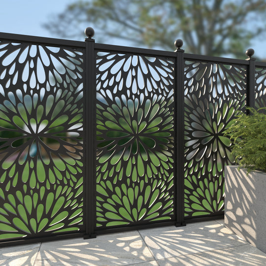 Blossom Aluminium Decorative Fence - 90x180cm - with our aluminium posts