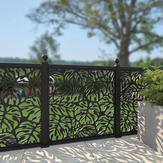 Botanic Aluminium Decorative Fence - 120x120cm - with our aluminium posts