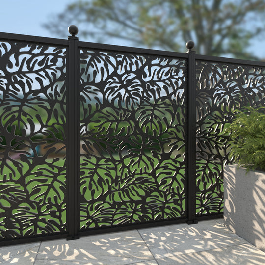 Botanic Aluminium Decorative Fence - 120x180cm - with our aluminium posts