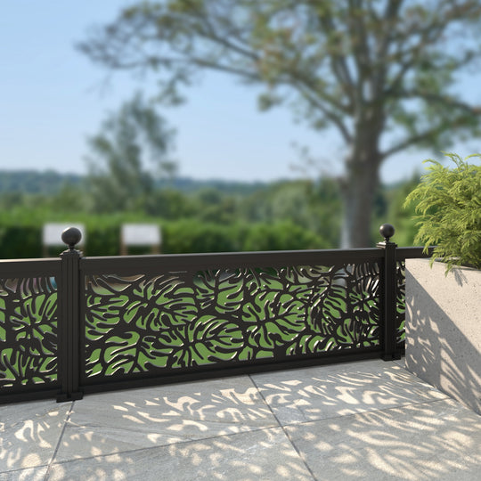 Botanic Aluminium Decorative Fence - 180x60cm - with our aluminium posts