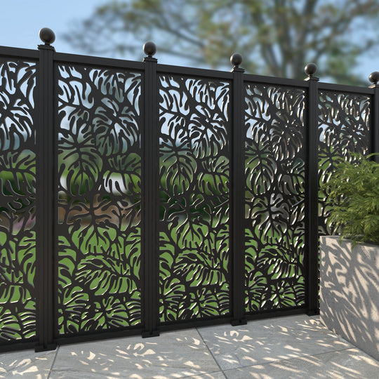 Botanic Aluminium Decorative Fence - 60x180cm - with our aluminium posts