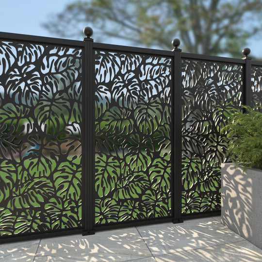 Botanic Aluminium Decorative Fence - 90x180cm - with our aluminium posts