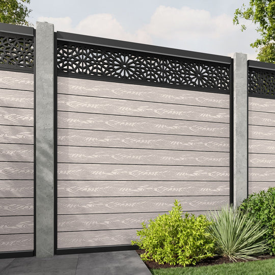 Classic Alnara Fence Panel - Mid Stone - for existing concrete posts
