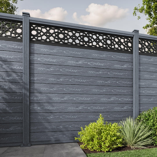 Classic Ambar Fence Panel - Anthracite - with our composite posts