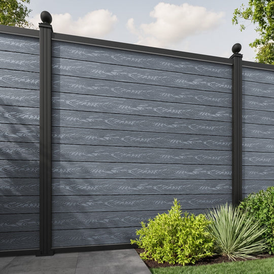 Classic Fence Panel - Anthracite - with our aluminium posts