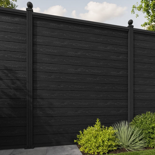 Classic Fence Panel - Black - with our composite posts