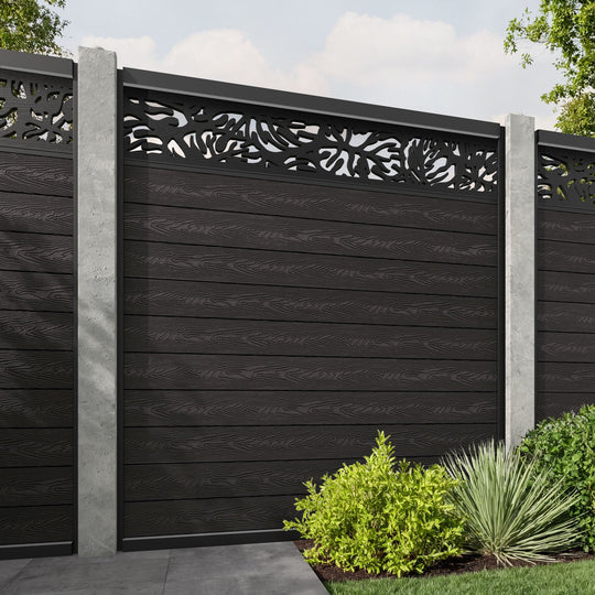 Classic Botanic Fence Panel - Dark Oak - for existing concrete posts