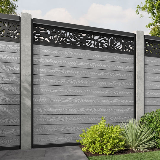Classic Botanic Fence Panel - Light Grey - for existing concrete posts