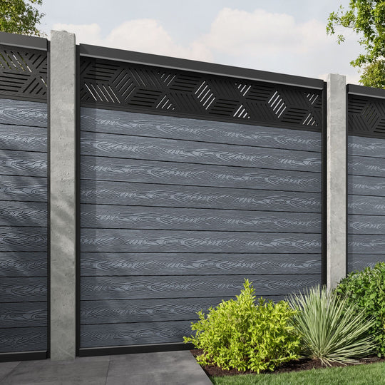 Classic Cubed Fence Panel - Anthracite - for existing concrete posts