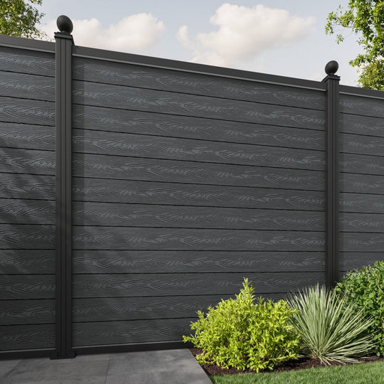 Classic Fence Panel - Dark Grey - with our aluminium posts