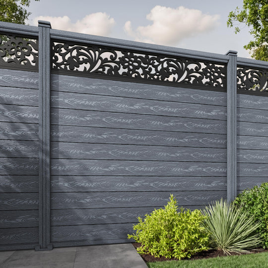Classic Eden Fence Panel - Anthracite - with our composite posts