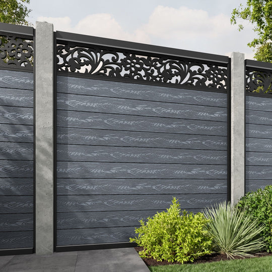 Classic Eden Fence Panel - Anthracite - for existing concrete posts