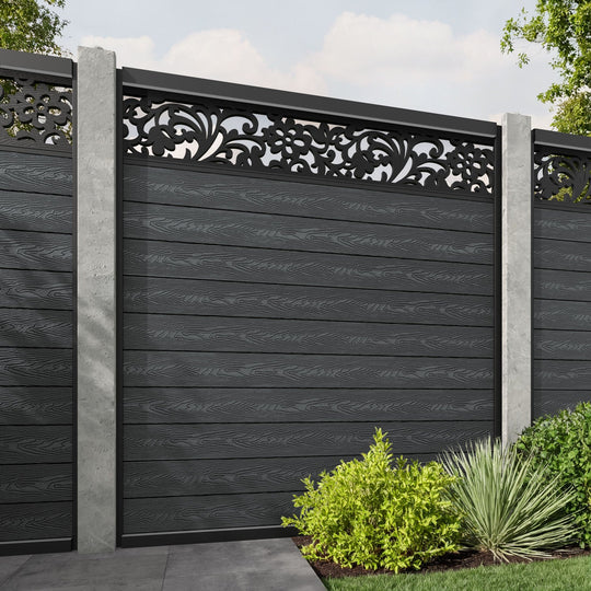 Classic Eden Fence Panel - Dark Grey - for existing concrete posts