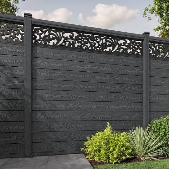 Classic Eden Fence Panel - Dark Grey - with our composite posts