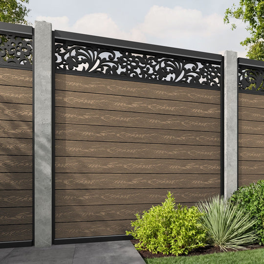 Classic Eden Fence Panel - Teak - for existing concrete posts