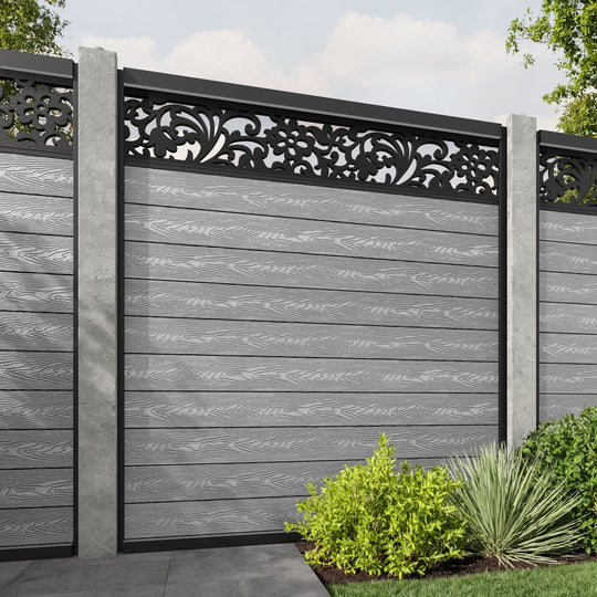 Classic Eden Fence Panel - Light Grey - for existing concrete posts