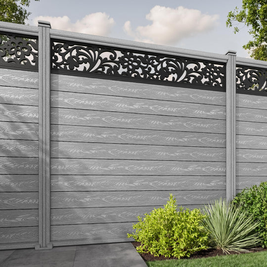 Classic Eden Fence Panel - Light Grey - with our composite posts