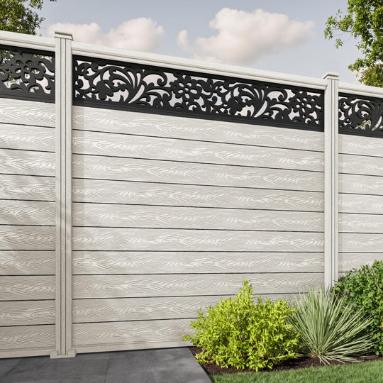 Classic Eden Fence Panel - Light Stone - with our composite posts