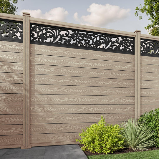 Classic Eden Fence Panel - Light Oak - with our composite posts