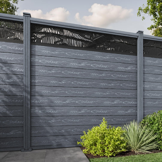 Classic Feather Fence Panel - Anthracite - with our composite posts