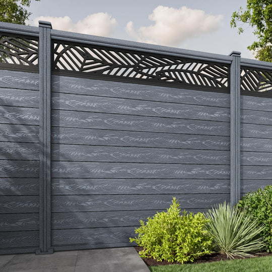 Classic Habitat Fence Panel - Anthracite - with our composite posts