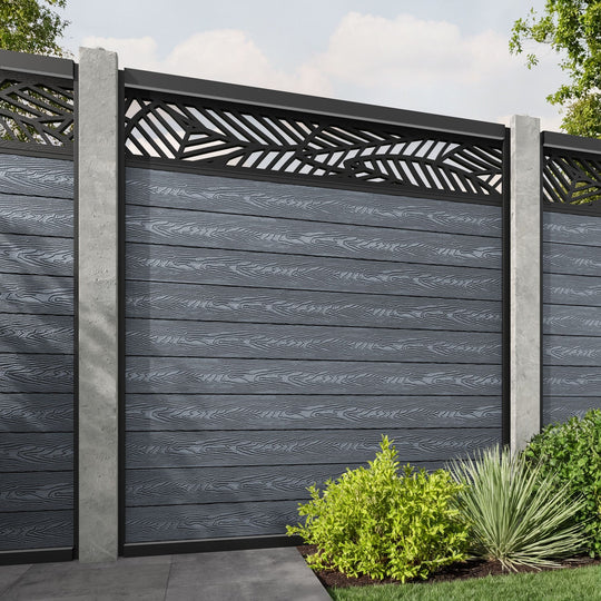 Classic Habitat Fence Panel - Anthracite - for existing concrete posts