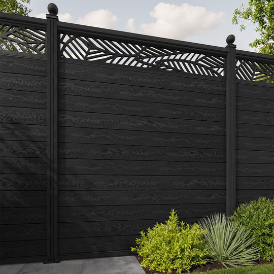Classic Habitat Fence Panel - Black - with our composite posts