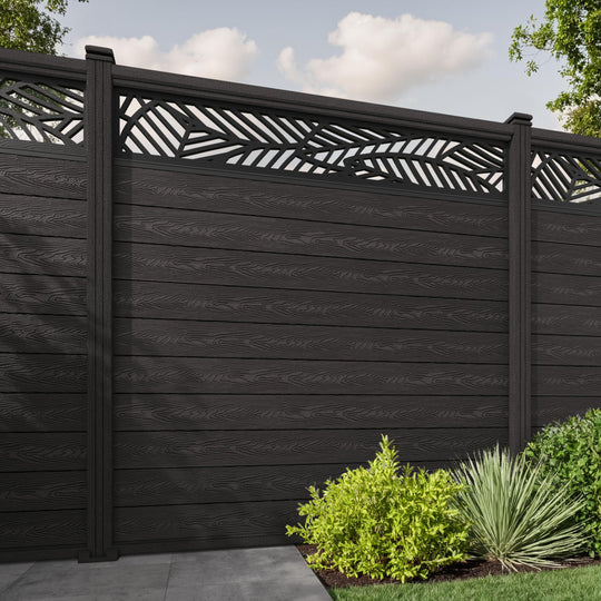 Classic Habitat Fence Panel - Dark Oak - with our composite posts