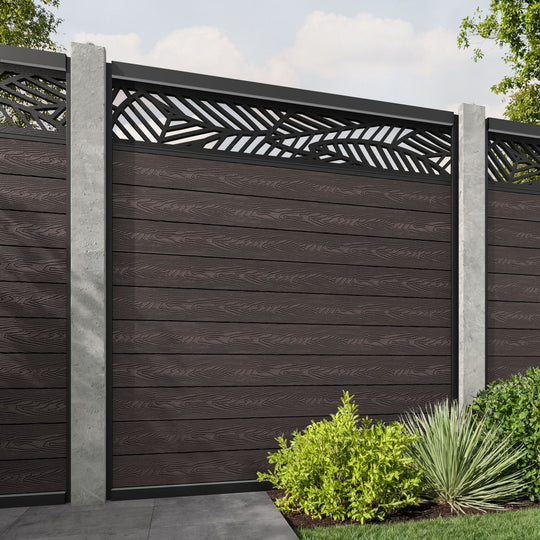 Classic Habitat Fence Panel - Mid Brown - for existing concrete posts