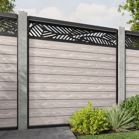 Classic Habitat Fence Panel - Mid Stone - for existing concrete posts