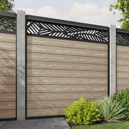 Classic Habitat Fence Panel - Light Oak - for existing concrete posts