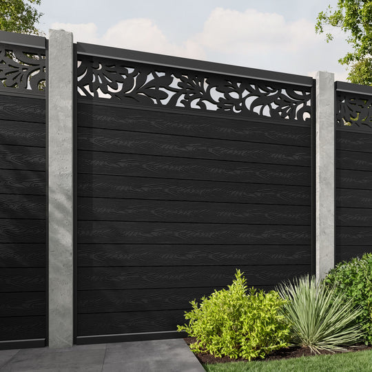 Classic Heritage Fence Panel - Black - for existing concrete posts