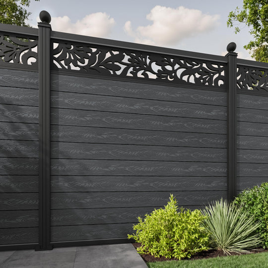 Classic Heritage Fence Panel - Dark Grey - with our aluminium posts