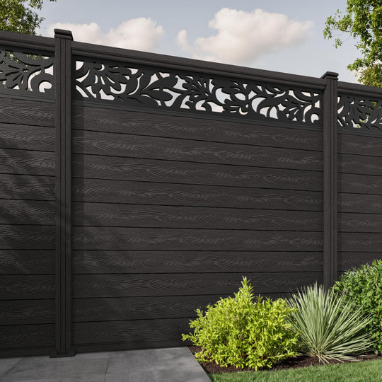 Classic Heritage Fence Panel - Dark Oak - with our composite posts