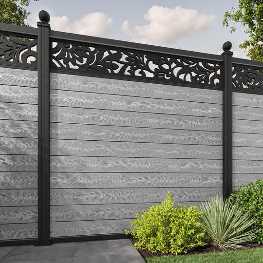 Classic Heritage Fence Panel - Light Grey - with our aluminium posts